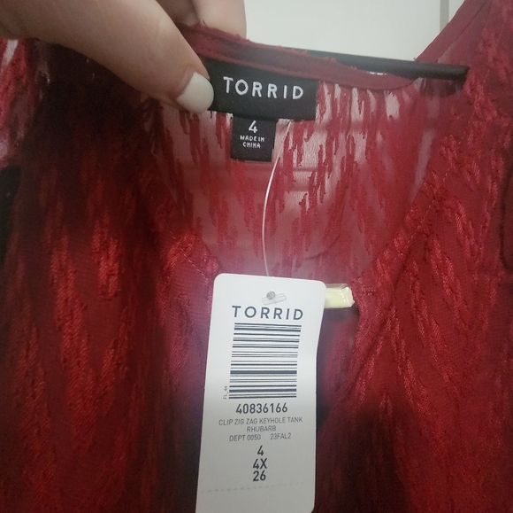 Torrid Lace NWT Women's Red Sleeveless Top Size 4x - Picture 5 of 8